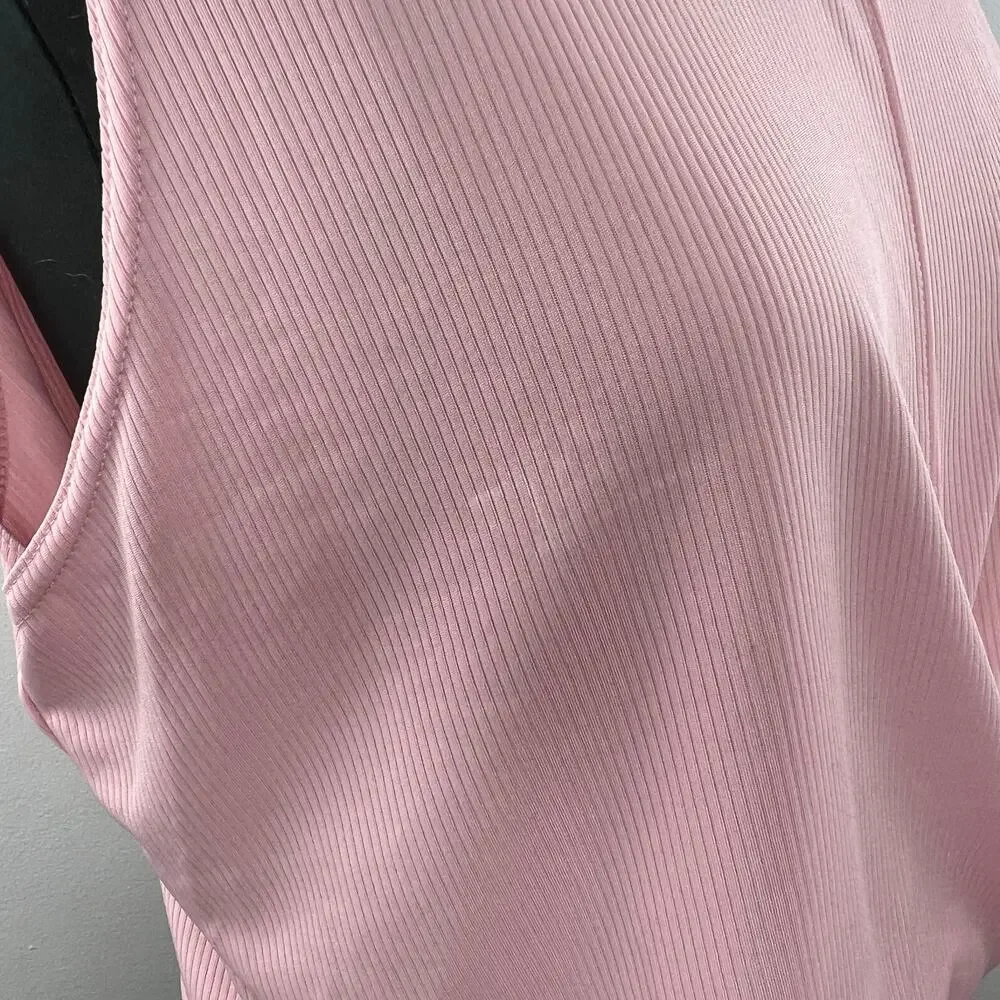 NIKE Womens Pink Dri-Fit Sleeveless Crewneck Cropped Training Tank Top XXL NEW